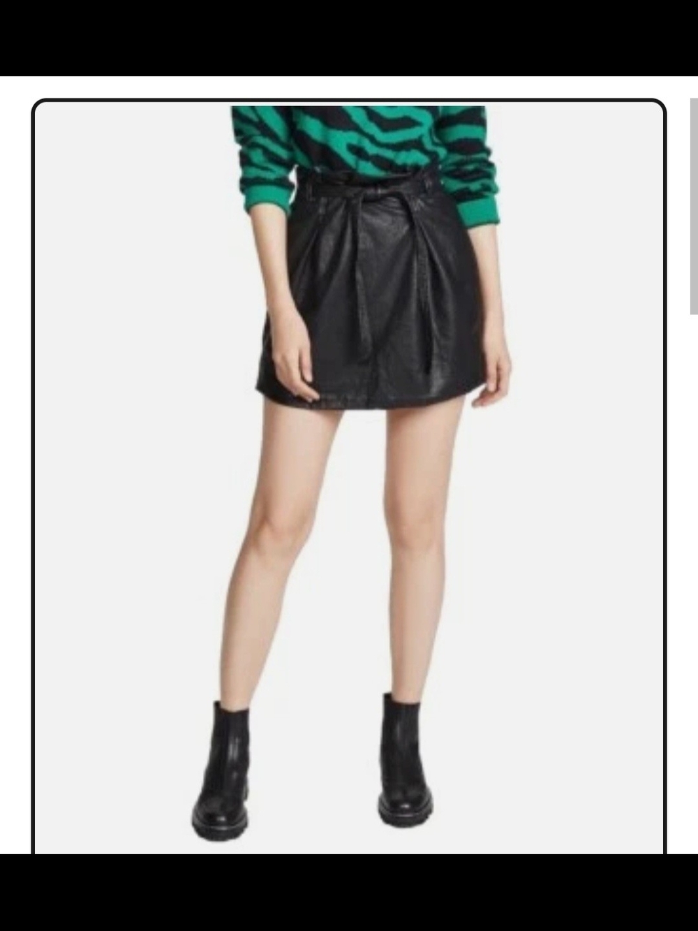 Free People Women's Faux Leather Payton Paperbag Miniskirt